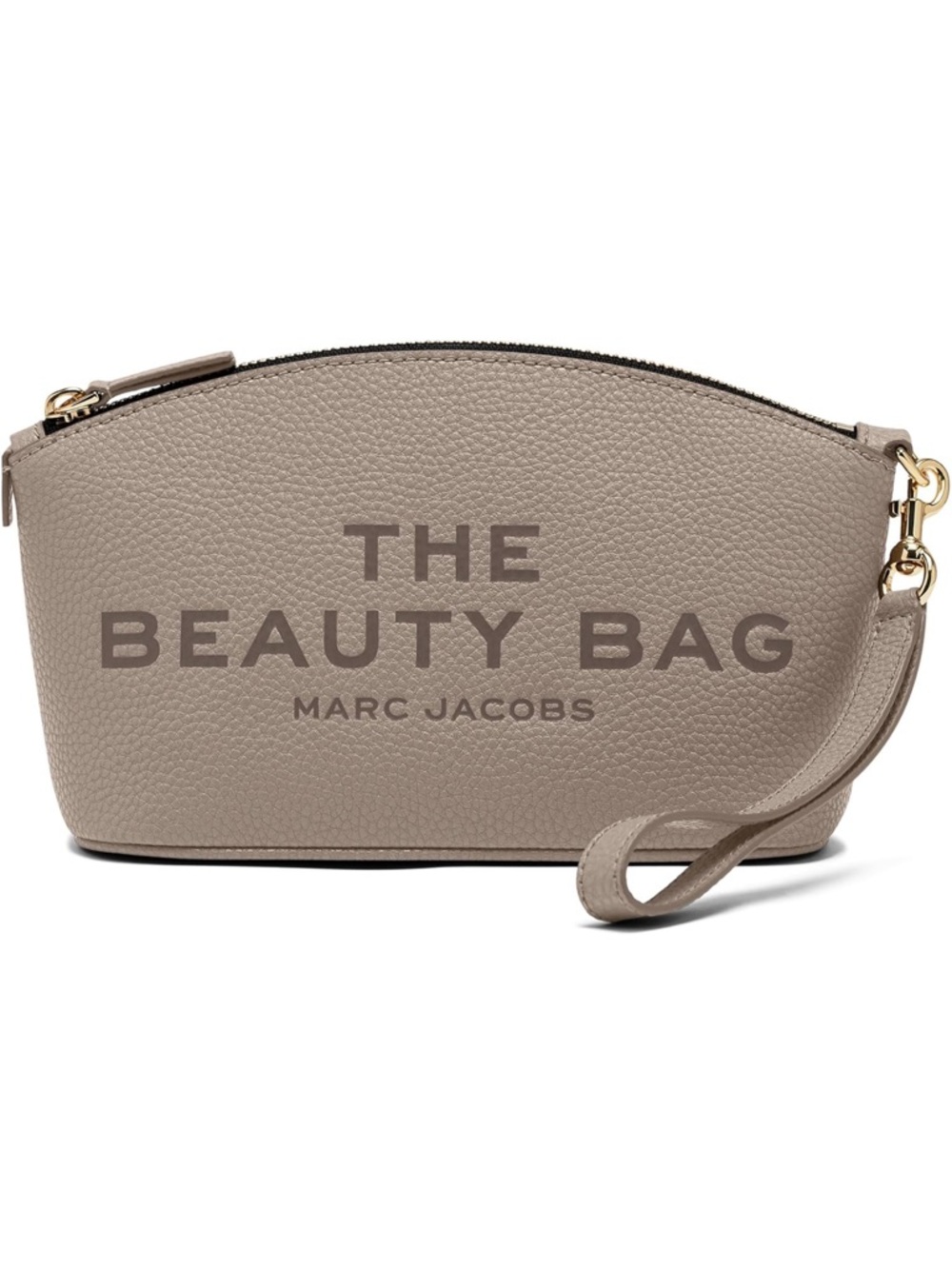 New Marc Jacobs Pebbled Gray Leather Beauty Cosmetic Bag Gray